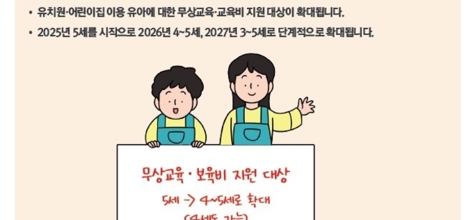 ‘학맞통’ 전면 시행… 유아 무상교육 확대