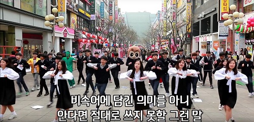 경기 양명고 학생들의 플래시몹 장면 유튜브 캡쳐