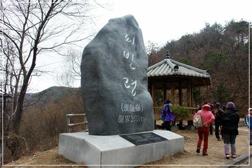 ▲ 정상에 있는 피반령 표석