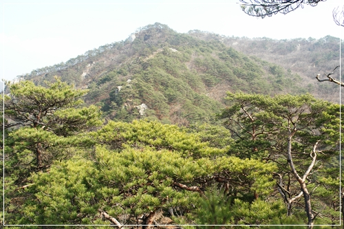 ▲ 하산길에 보이는 칠보산