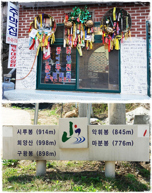 ▲ 마을 구판장과 이정표