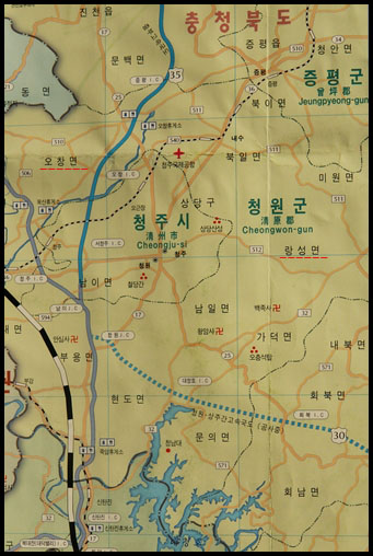 ▲ 2007년 2월 발행한 지도의 충북부분
