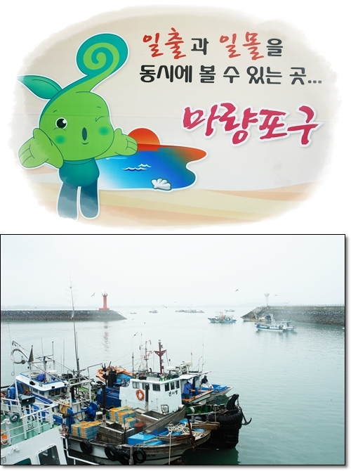 ▲ 일출과 일몰을 한자리에서 볼 수 있는 마량포구