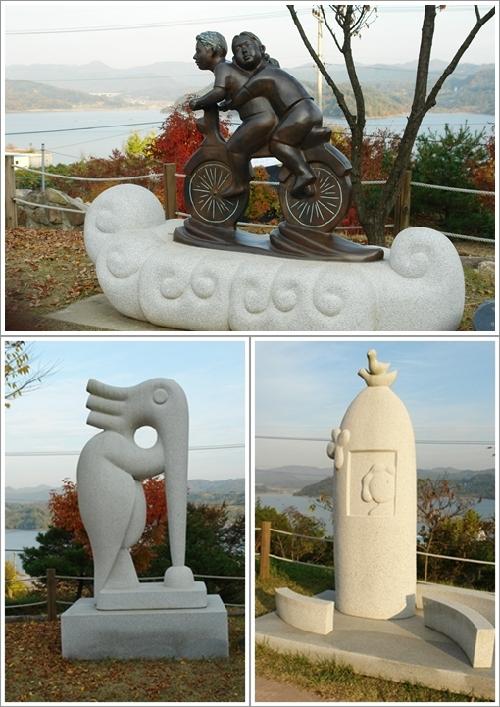 ▲ 대청호미술관 주변의 조형물들