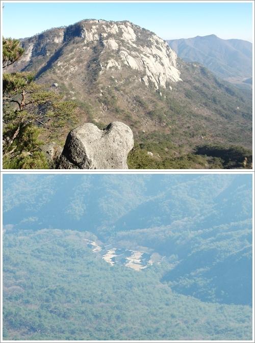 ▲ 희양산과 산아래의 봉암사