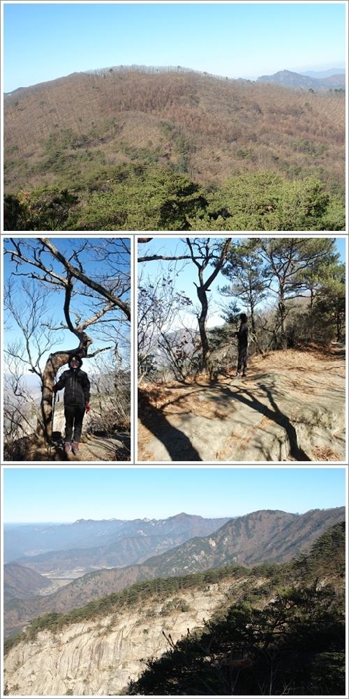 ▲ 악휘봉 방향, 마당바위, 먼 산의 풍경
