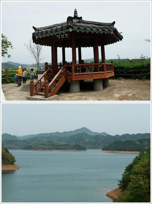 ▲ 찬샘정과 샘봉산