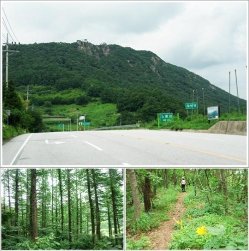 ▲ 느릅재에서 본 매바위주변 풍경과 등산로