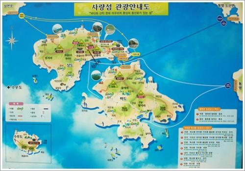 ▲ 사량도 관광안내도
