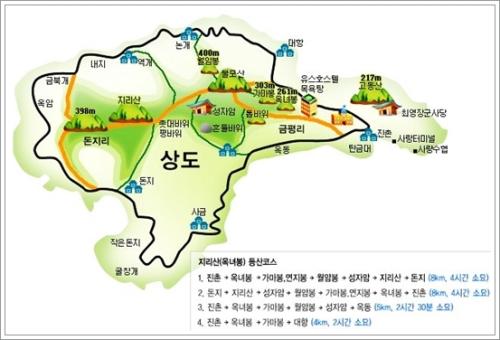 ▲ 사량도 산행 안내도