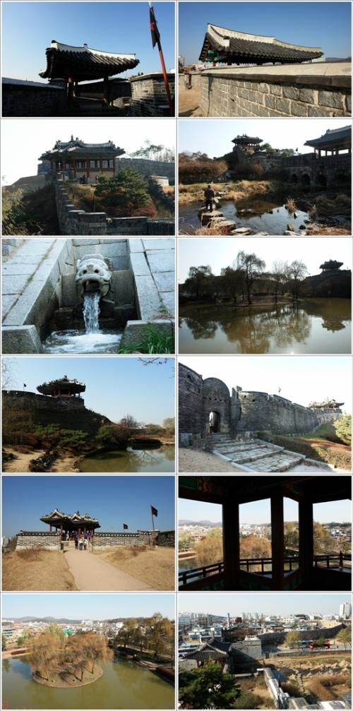 ▲ 북동포루에서 방화수류정까지의 풍경