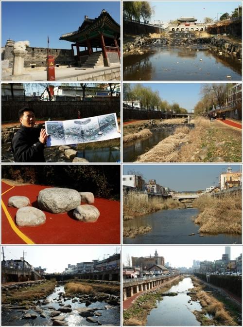 ▲ 화홍문과 수원천 풍경