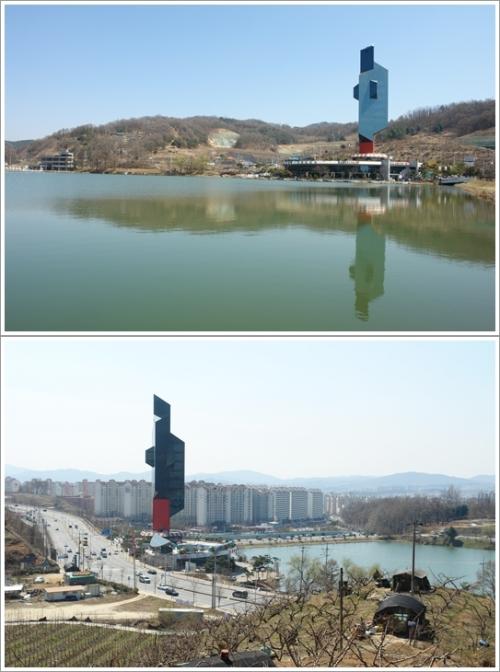 ▲ 명암지와 상봉재 풍경