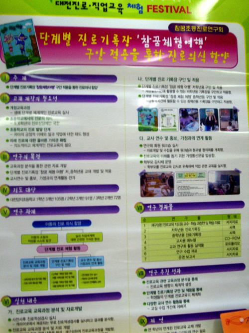 대전진로직업교육 체험페스티벌에 제시된 중학생의 진로설계도