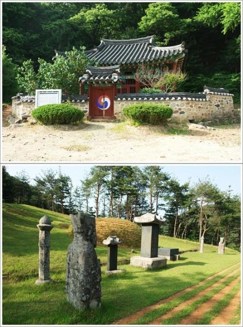 ▲ 송우암신도비와 우암 송시열의 묘