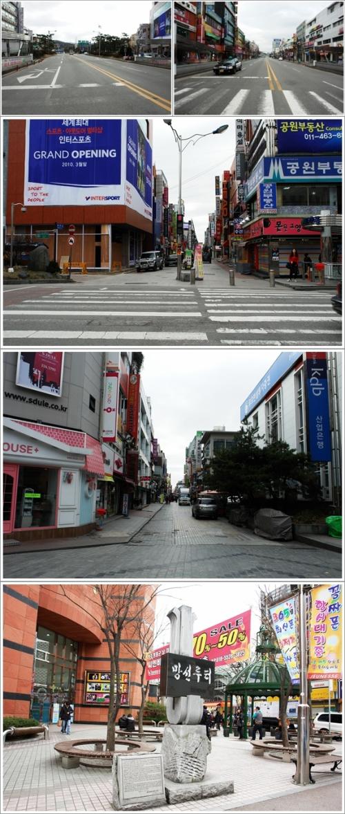 ▲ 도로 풍경, 성안길 입구, 성안길, 망선루터 표석