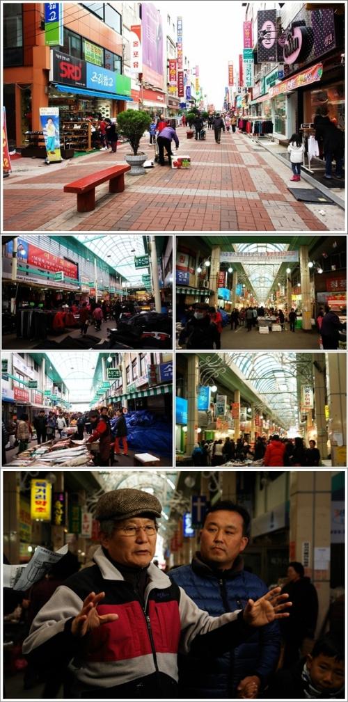 ▲ 시내 풍경, 육거리시장, 남석교에 대해 설명하고 있는 강태재 대표