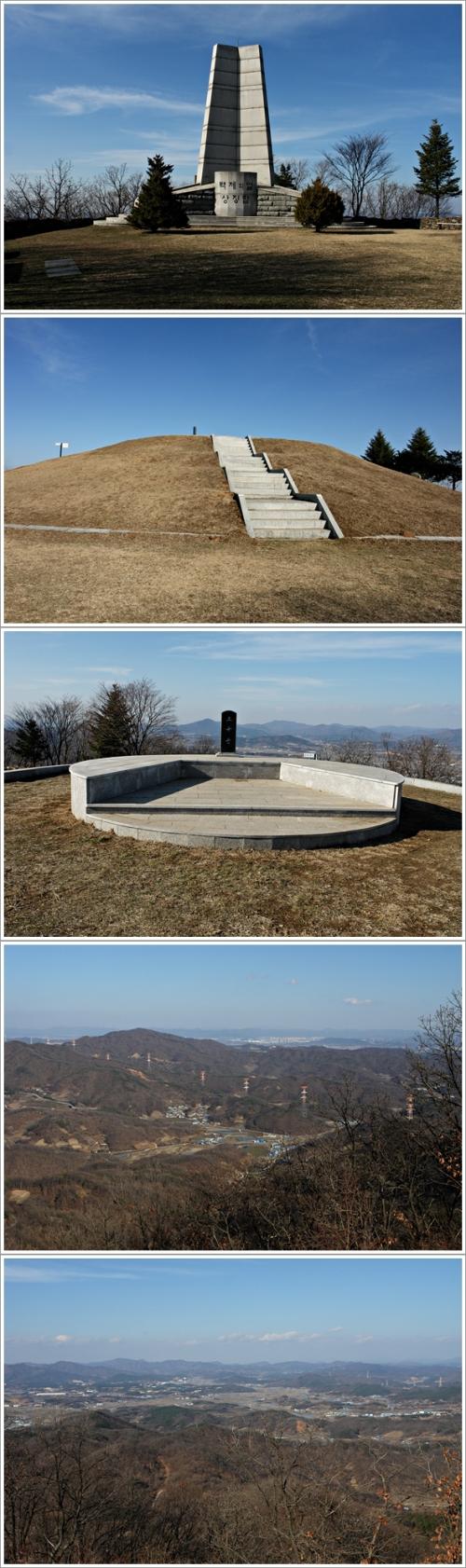 ▲ 운주산성 정상과 조망
