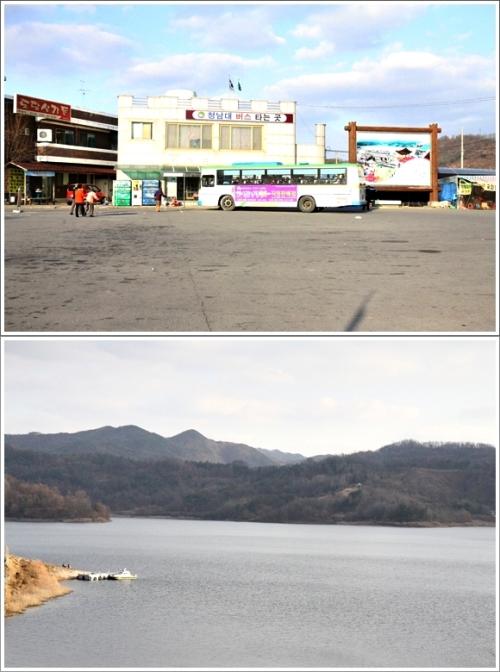 ▲ 청남대 주차장과 대청호 풍경