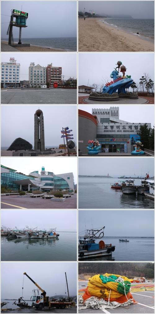 ▲ 대천해수욕장과 대천항의 아침 풍경