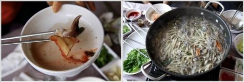 ▲ 새조개와 주꾸미칼국수