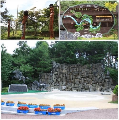 ▲ 경천문에서 인공폭포까지