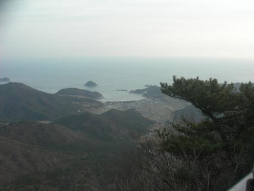 금산 정상에서 바라다 본 상주 은모래 해변