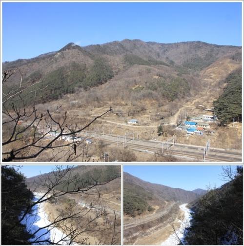▲ 천등산 방향과 제천천