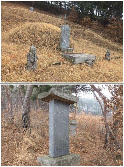▲ 연안이씨 묘소와 신도비