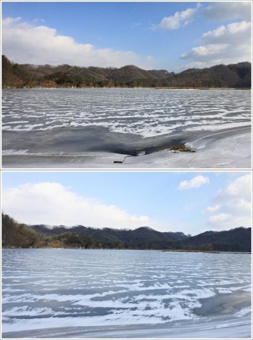 호반에서 바라본 부소담악