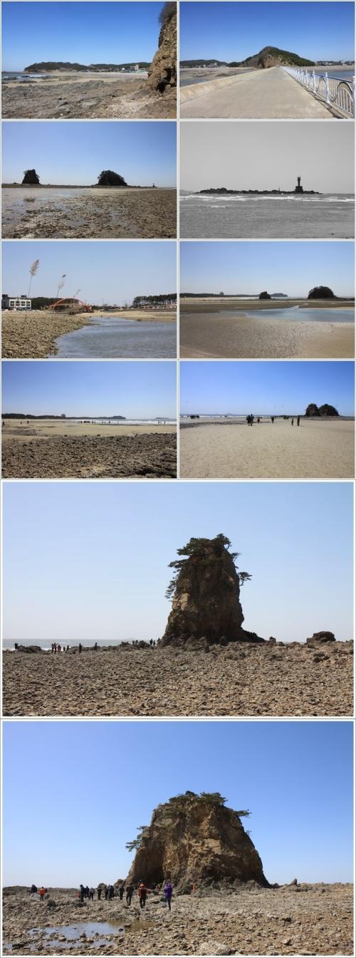 ▲ 꽃지해변의 할미바위와 할아비바위