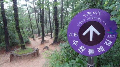 칠보산의 6색길 표지판