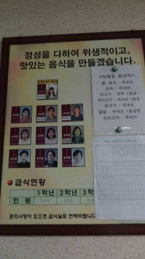 우리 학교 급식을 책임지고 있는 영광의 얼굴들!