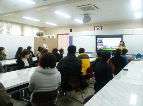 완도여중 방문단 연수 모습